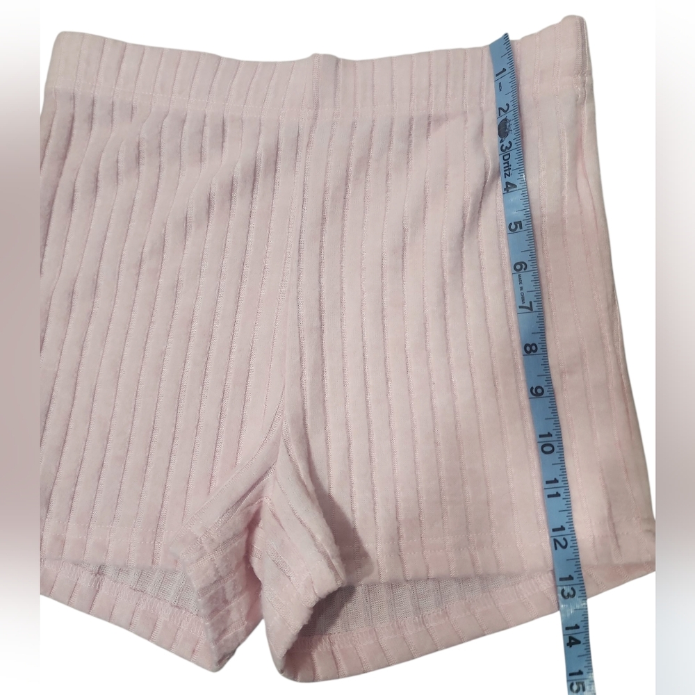 Light Pink Ribbed Cardigan And Shorts Set. M/L - Picture 6 of 10
